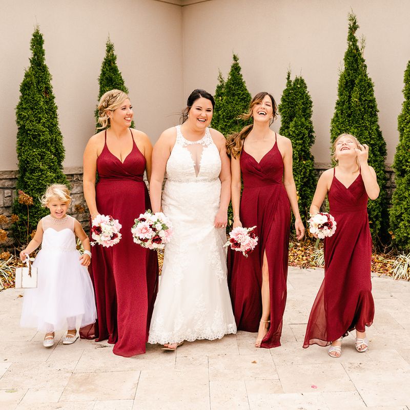 bride + brides maids receptions wedding memories